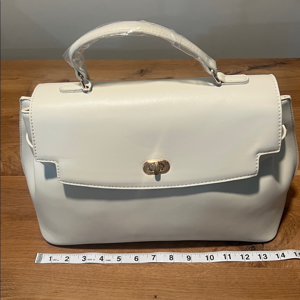 Cavalli Class Tatiana White Top Handle Satchel Crossbody NWT Large - Picture 9 of 12